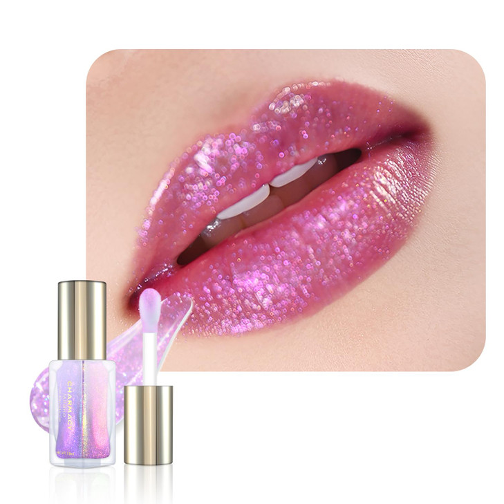 Charmacy Aurora Glitter Moisturizing Lip Gloss Multicolor Shimmer Lip Gloss Hydrating Non Sticky Formula Glitter Lip Glaze Easy To Apply