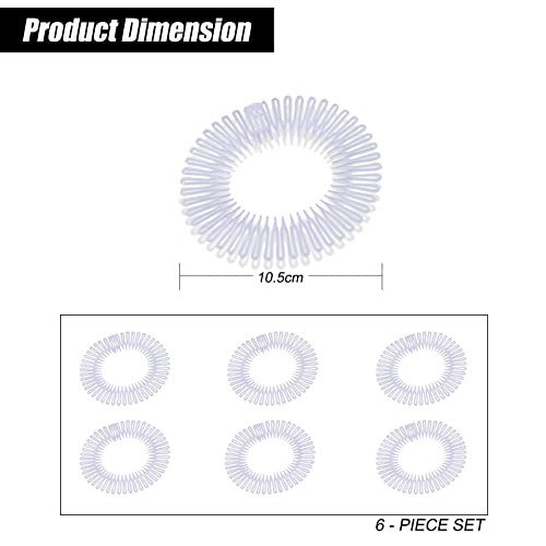 Aegypius 6 Pcs Full Circular Stretch Comb Headbands Plastic Flexi Comb Circle Headbands With Teeth For Women S Hair Transparent One Size