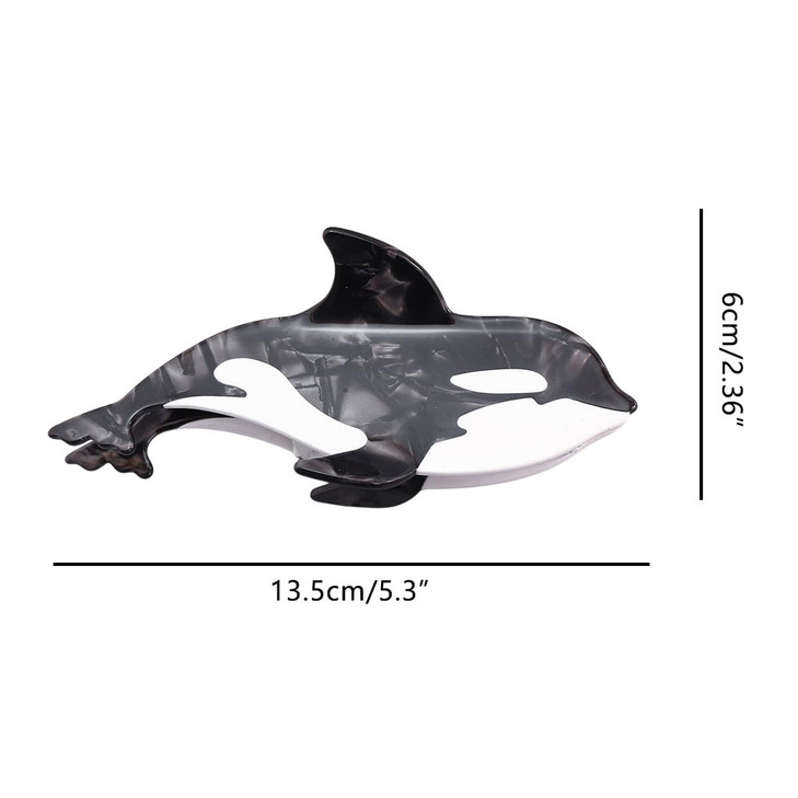 Cute Ocean Killer Whale Hair Clip Acetate Claw Clips Hair Clips For Women Black