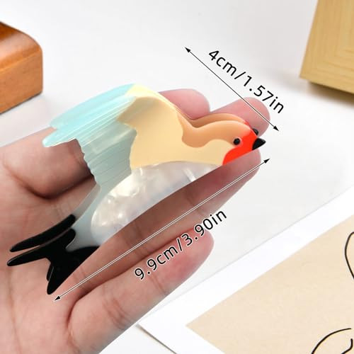 Acetate Swallow Women Hair Clips For Thin Hair Bird Shape Claw Clips Cute Hair Accessories Fun Animal Claw Clip Green