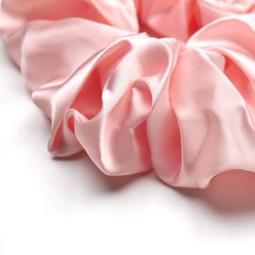 Oversized Satin Scrunchies For Women 2 Pack Extra Large Hair Ties Accessories Big Silk Like Ponytail Holders No Damage Elastic Bands For