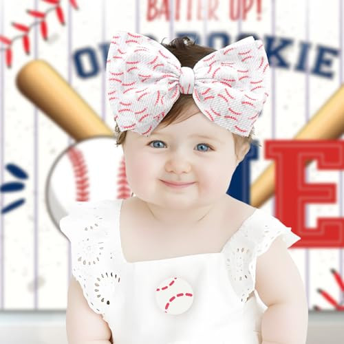 Lanmerry Baseball Headbands For Baby Girl Soft Bowl Hair Bows Hair Accessories For Newborn Infant Babies Sports Headband Baby Outfits