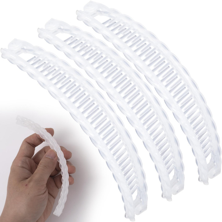 Winsyison 3Pcs Banana Hair Clips 6.1X0.95In Clear