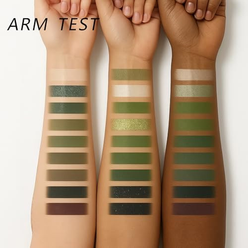 K Apeine Dark Green Eyeshadow 9 Colors Smoky Eyeshadow Palette Matte Glitter Eye Shadow Pigmented Eye Makeup Palette Goth Eyeshade Kit For
