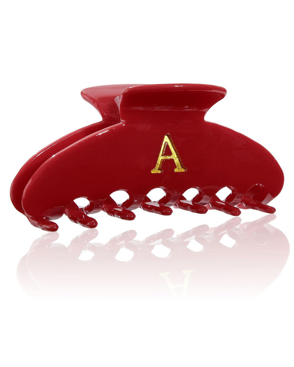 Welrog Red Initial Claw Clip For Women Monogram Acrylic 3.9 In Hair Clips