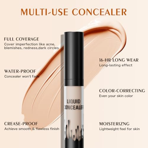 Concealer Makeup Tattoo Concealer Full Coverage Waterproof Moisturizing Long Lasting Formula For Dark Circles Acne And Blemishes Non Caking