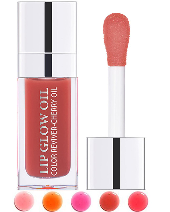 Moisturizing Lip Glow Oil Rosewood Plumping Tint Lip Gloss Stain For Women