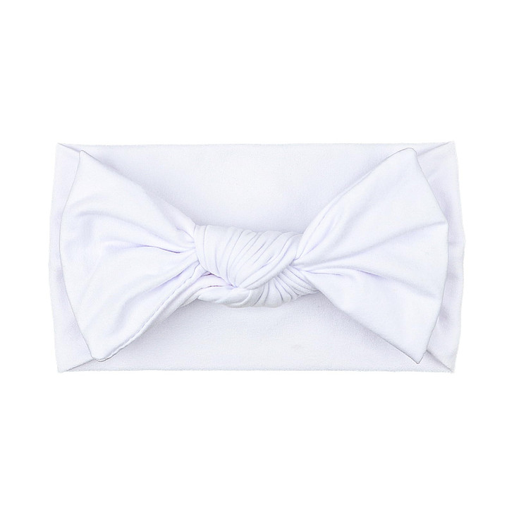 Lemonspace Handmade Baby Headband Bows For Newborn Kids Classic Color White