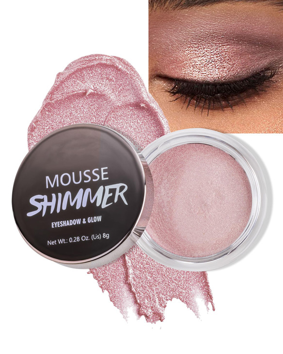 Shimmer Light Pink Cream Eyeshadow Metallic Glitter Single Eyeshadow Pot