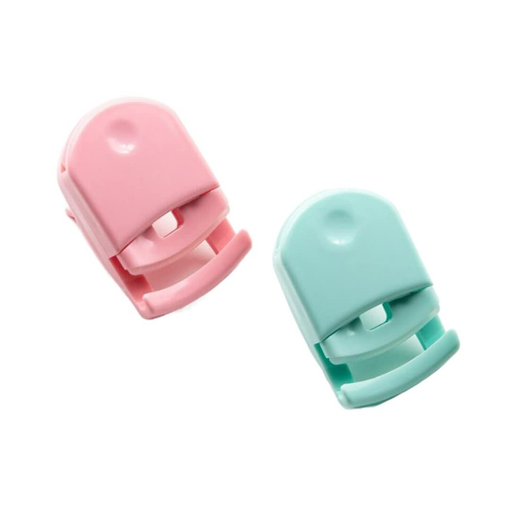 2 Pack Portable Mini Eyelash Curlers Clip Plastic Travel Lash Curler With Replacement Pads Fits All Eye Shapes Makeup Cosmetic Tool Pink
