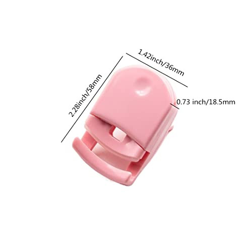 2 Pack Portable Mini Eyelash Curlers Clip Plastic Travel Lash Curler With Replacement Pads Fits All Eye Shapes Makeup Cosmetic Tool Pink