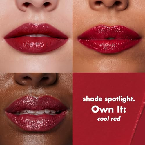 E.L.F. O Face Satin Lipstick Richly Pigmented Nourishing And Long Lasting Creamy Lipstick Infused With Jojoba Vegan And Cruelty Free Own It