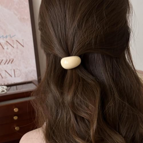 Xiwstar 4Pcs Decorative Hair Scrunchies Elastic Acrylic Cuff Hair Ties