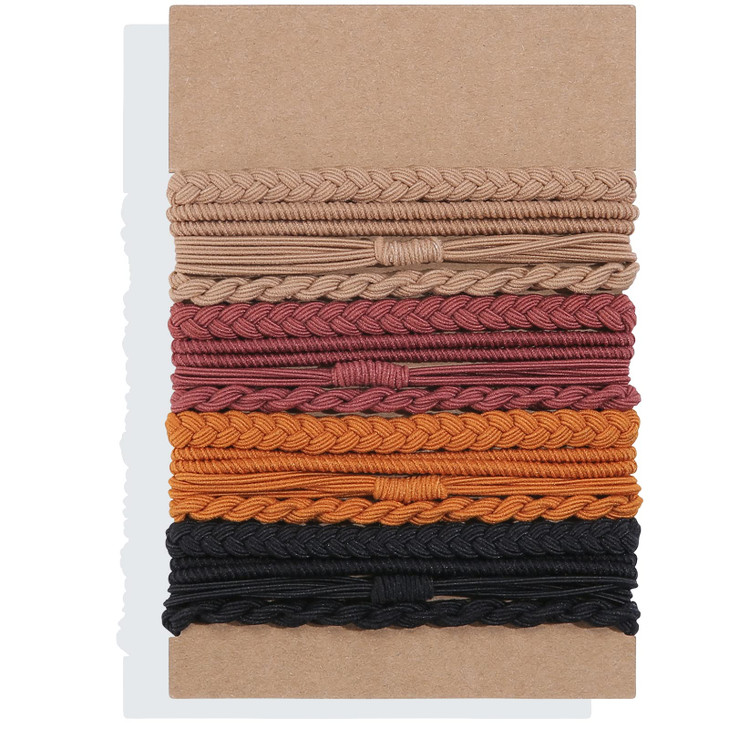 Hair Ties Bracelet Boho Ponytail Holder For Women S Thick Thin Long Curly Hair Lolalet Super Cute Soft Braided Nylon Elastics 16 Pcs Style A