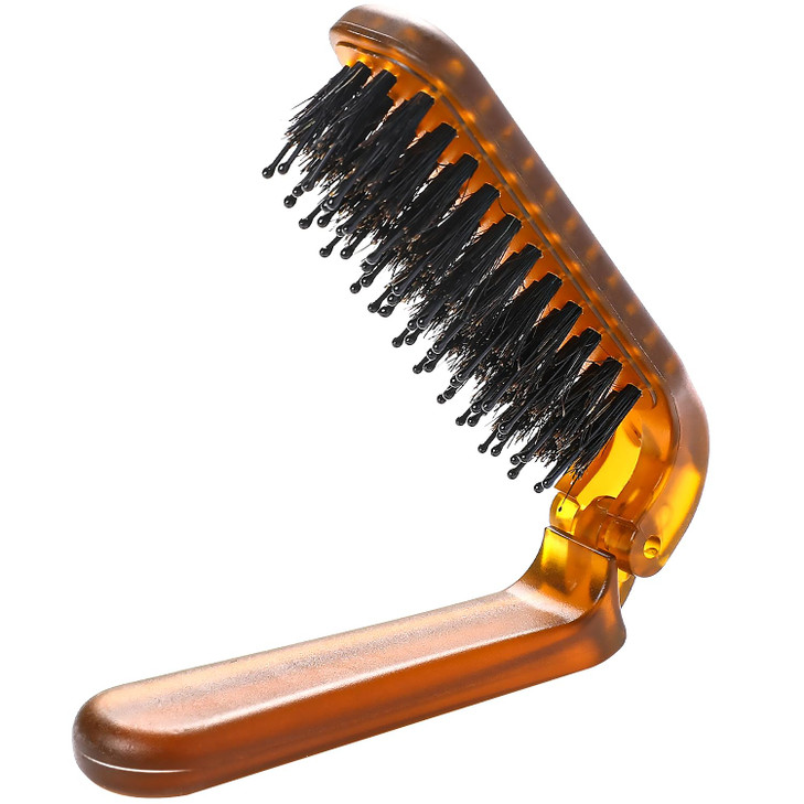 Sliverdew Hair Brush Foldable Mini Boar Bristle Travel Hair Brush For Women And Men Small Mini Compact Hairbrush Pocket Size Comb For Any