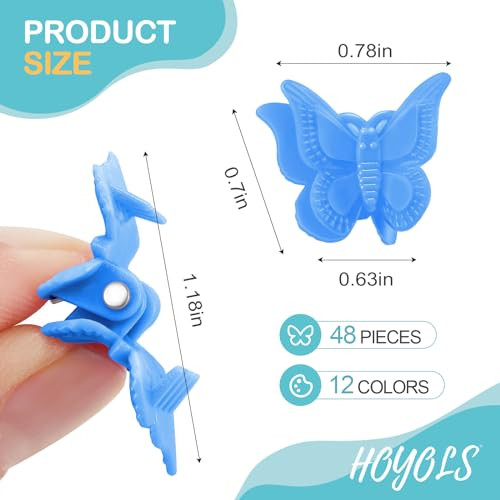 Hoyols Mini Butterfly Hair Clips Y2K Small Jaw Clips 48 Pcs