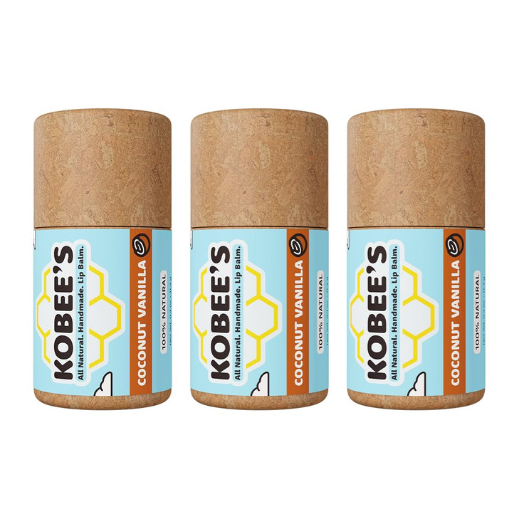 3 Pack Kobeesco Lip Balm Lip Moisturizer Lip Cure Lip Balm Nourishing Lip Treatment Coconutvanilla