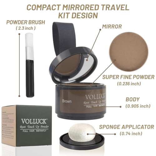 Volluck Root Touch Up Powder Instant Hairline Powder For Thinning Areas And Gray Hair Coverage Natural And Non Greasy Root Cover Up For