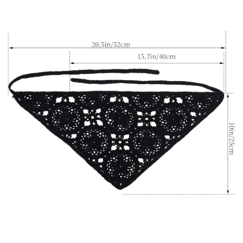 Hoyuwak 2Pcs Crochet Bandanas Headbands Hair Accessories For Women Girls Knitted Floral Hair Styling And Decor White Black
