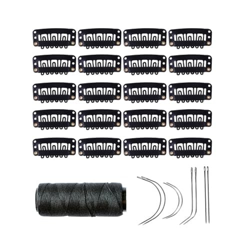 Yantaisiyu 20 Pieces 32Mm U Shape Wig Clips Hairpieces Snap Clips Black