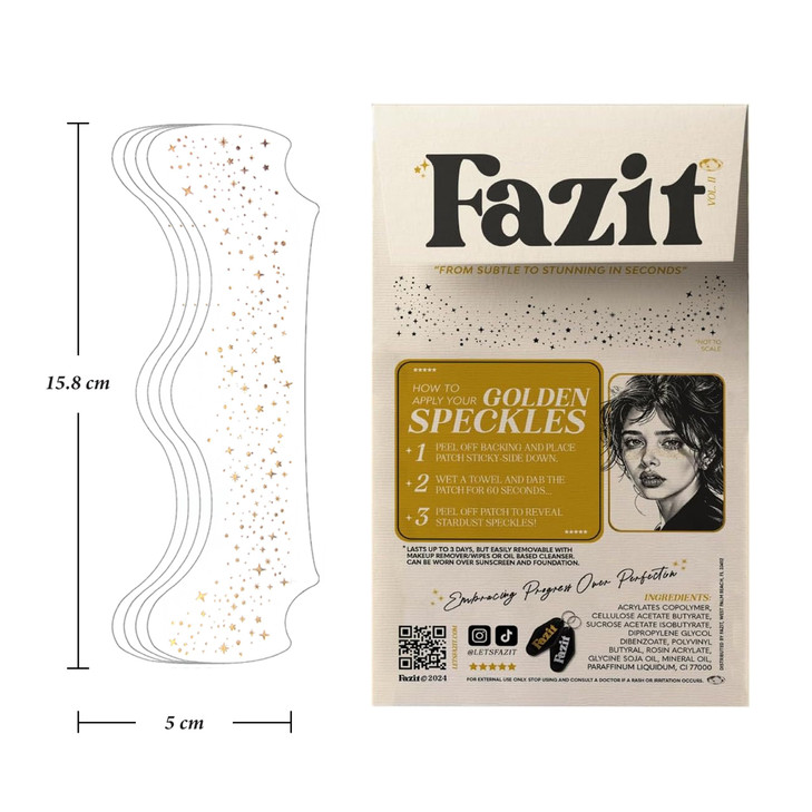 Fazit Gold Speckles Glitter Freckle Makeup Patches Shimmering Faux Freckles And Body Glitter Waterproof Long Lasting Instant Glamour For