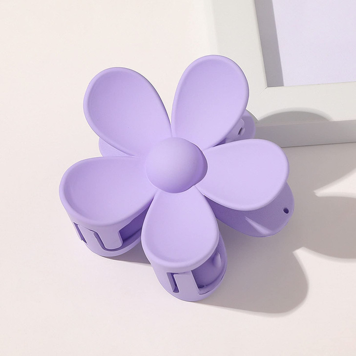 Cute Purple Hair Claw Clips Flower Shaped Plastic Jaw Clips Anti Scratch Smell Less Useful Hold Tightly Purple And Barrettes Hair