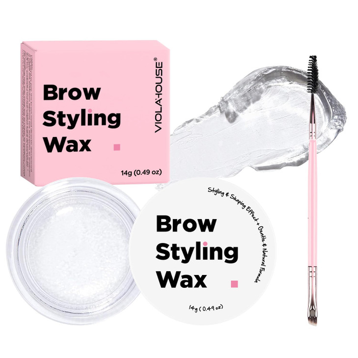 Viola House Brow Styling Wax Eyebrow Soap Long Lasting Waterproof Eye Brow Gel 4D Feathery Eyebrow Soap Kit With Brush 0.49Oz