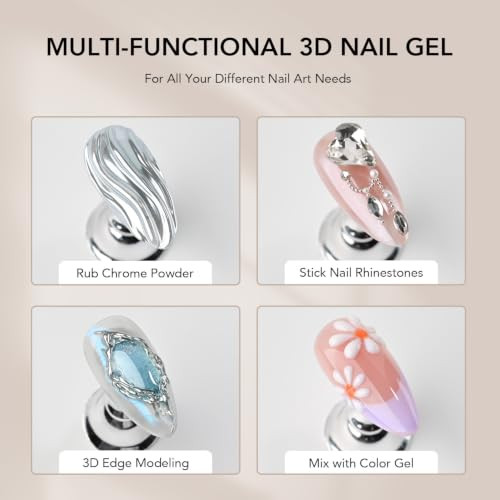 Gaoy 3D Sculpting Gel For Nail Art Chrome Powder And Painting No Wipe