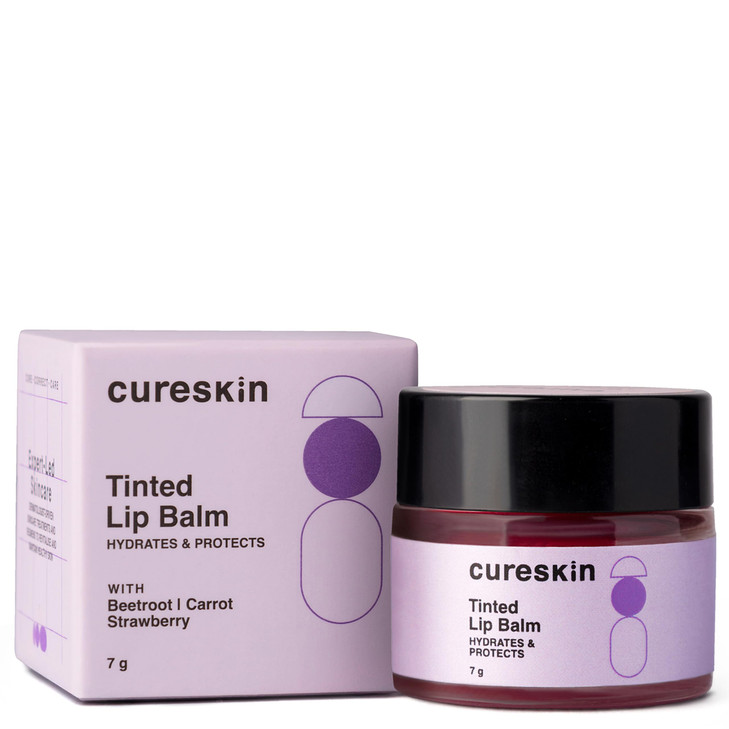 Cureskin Tinted Lip Balm For Women And Men Hydrates And Protects For Lip Tint With Beetroot Carrot And Strawberry Lip Lightening Balm For