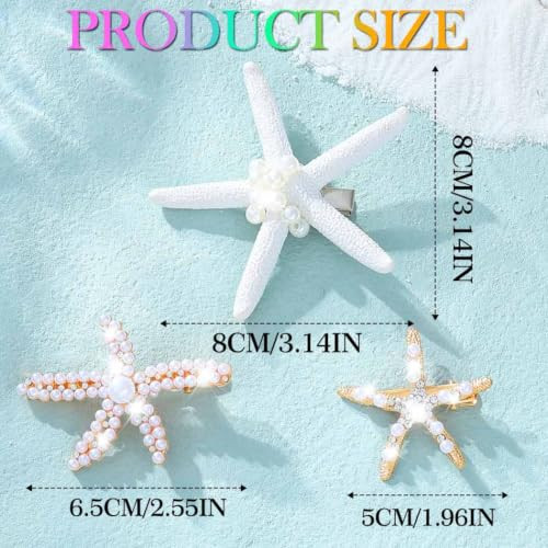 Cakure Starfish Hair Clip Mermaid Barrettes Seashell Hair Accessories