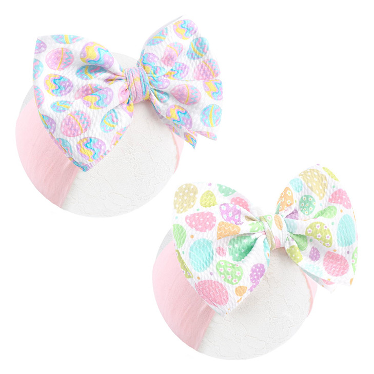 Lanmerry Easter Bows For Girls Infant Easter Headbands Hair Bows For Baby Girl Bunny Egg Headband Bow Baby Girl Headbands With Bows Easter
