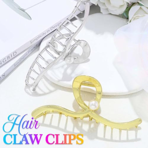 Fashey Gold Hair Clips Metal Claw Clip Large Hair Clips For Thick Fancy Hair Accessories For Women