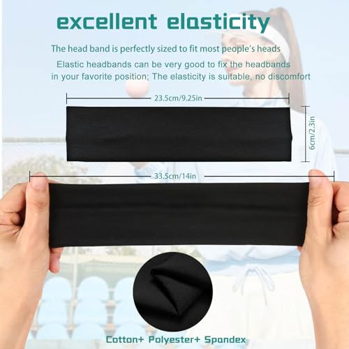 Aclovcy Black Headbands For Women Non Slip Head Bands For Women S Hair Elastic Womens Headbands Soft Cotton Cloth Fashion Headband For Daily