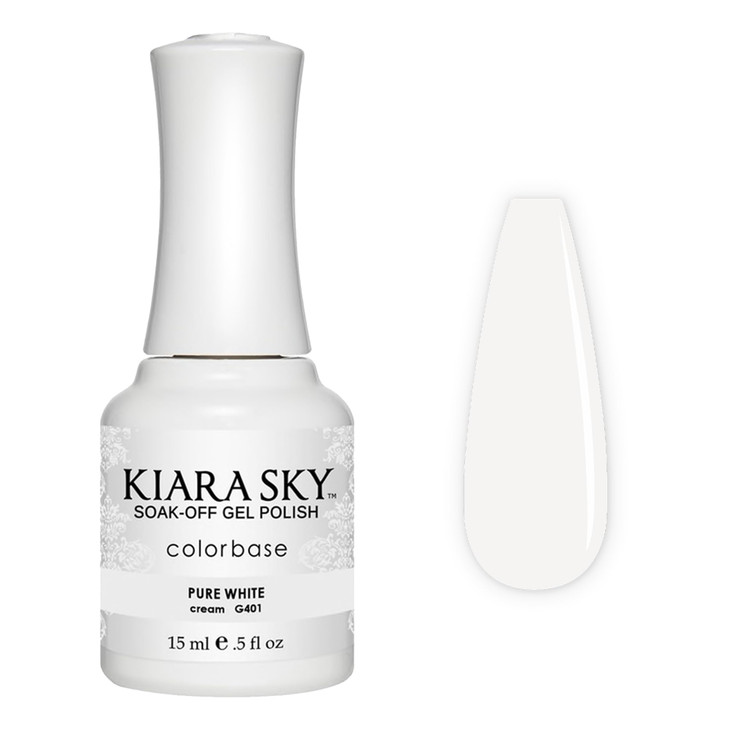 Kiara Sky Soak Off Gel Nail Polish 0.5 fl oz, PURE WHITE (G401)