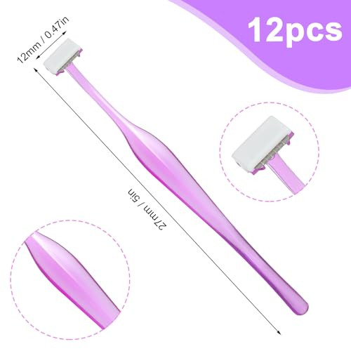 12 Pcs Small Eyebrow Razors Mini Face Shavers Facial Hair Removal Eye Brow Razors Microblades Eyebrow Shaper Beauty Tools Accessories For