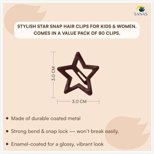 Star Hair Clips For Women 80Pcs Snap Hair Clips For Thin Hair Barrettes For Women Accessories Barrettes For Kids Teens Toddlers Woman Cute