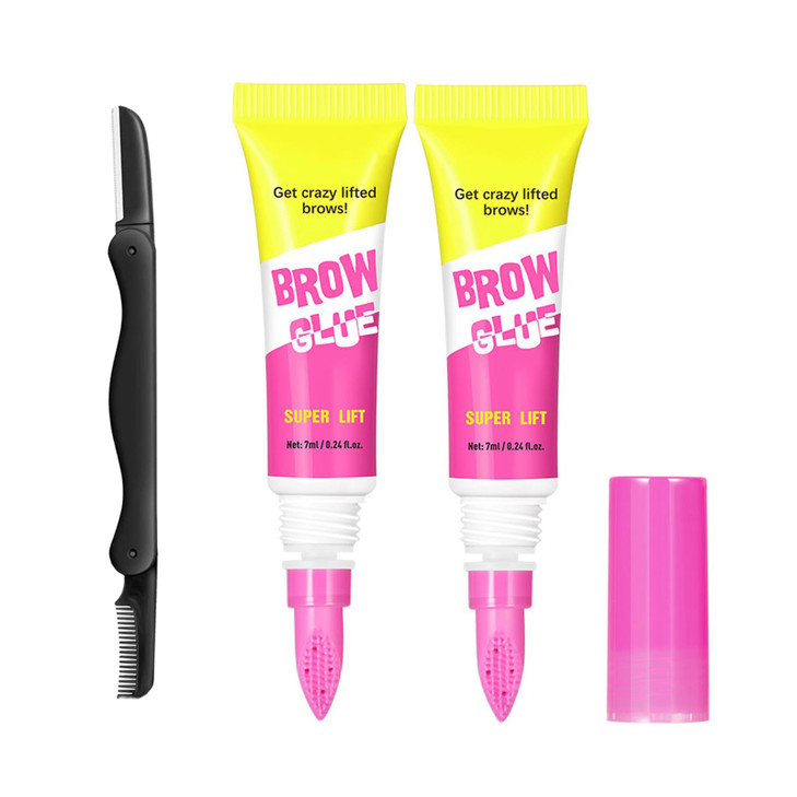 2 Pcs Clear Eyebrow Glue Powerful Instant Shaping Transparent Eyebrow Gel Long Lasting Maintenance And Lifting For 24 Hours Built In Styling