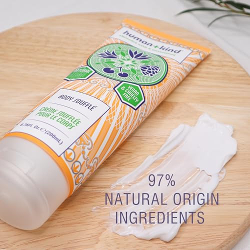 Human+Kind Body Souffle - Light, Fluffy Skin Conditioner for Hydrating and Smoothing Dry Skin - Natural, Vegan Formula with Shea Butter and Apricot K