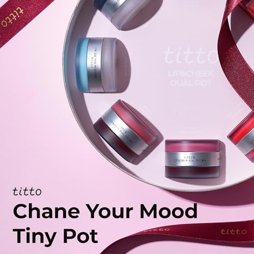 Titto Lip And Cheek Dual Pot Blendable And Buildable Multi Use Tinted Balm And Blush For Cheeks Rich Buttery Texture Long Lasting Natural