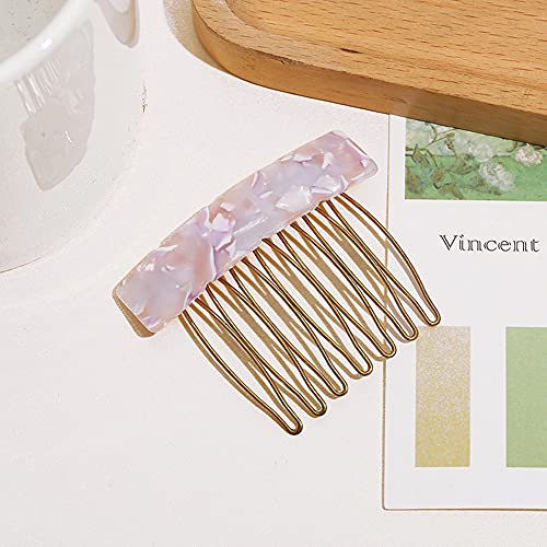6Pcs Acetate Exquisite Hair Side Combs Small Seven Tooth Hair Decorative Bangs Comb Pin Headpiece Hair Jewellery Fashion Styling Accessories