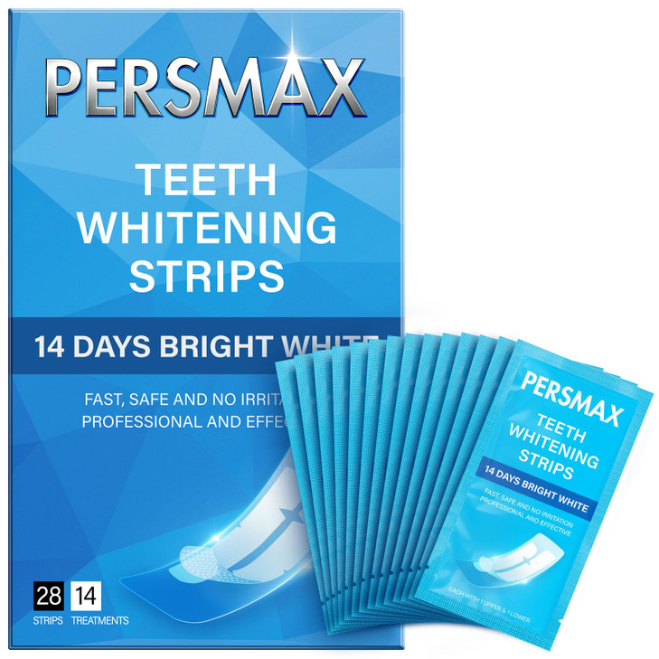 Persmax Teeth Whitening Strips 14 Treatments 28 Strips Mild Mint