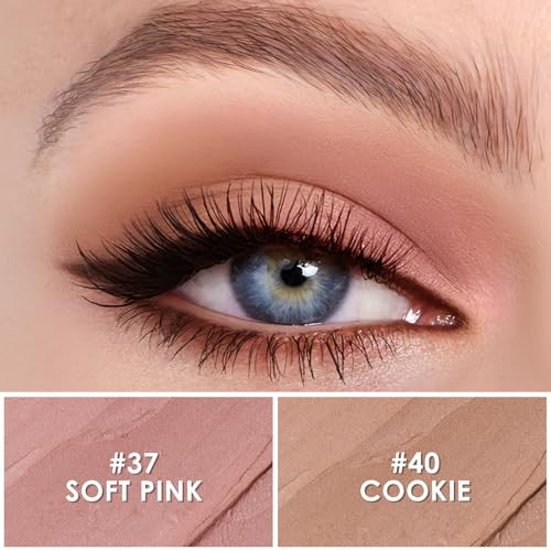 Focallure 2 Pcs Cream Eyeshadow Stick Brightener Eyeshadow Pencil Crayon Highlighter Eye Shadow Stick Sets With Crease Proof Formula Long