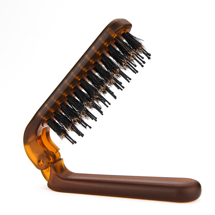 Travel Folding Hair Brush Mini Boar Bristle Hair Brush For Men Women Kids