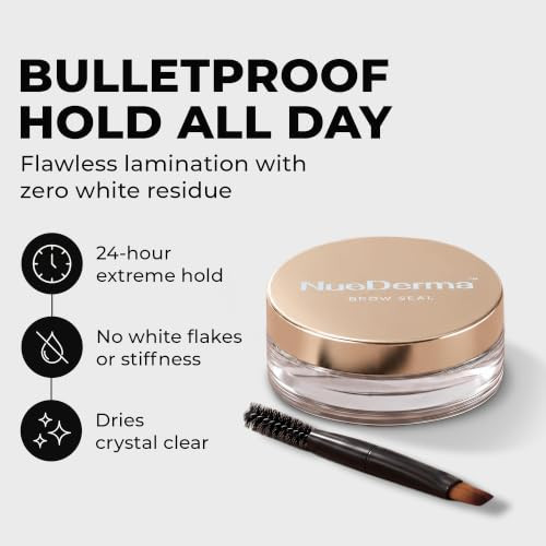 Nuederma Eyebrow Gel Brow Lamination Clear Styling Wax 1 Oz With Spoolie