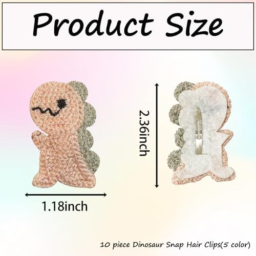 10 Piece Dinosaur Snap Hair Clips Cute Barrettes And Cartoon Hairpins For Women Girls Toddlers And Kids