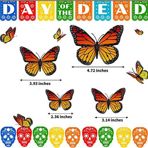 12 Pcs Monarch Butterfly Hair Clips 4 Size 3D Simulation Butterflyr Hair Barrettes Butterfly Headwear Clips For Halloween Dia De Los Muertos