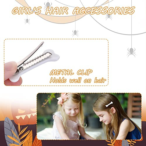 Wllhyf 4 Pieces Bone Hair Clip Skull Skeleton Hairpins Side Hair Clip Cosplay Costume Decorative Hair Pins Clips Accessories Barettes For