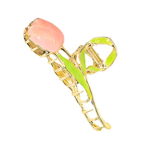 Women S Tulip Flower Shaped Hair Clips 4Inch Fashion Claw Clips Cute Metal Shark Clips Non Slip Styling Accessories Gift For Girls