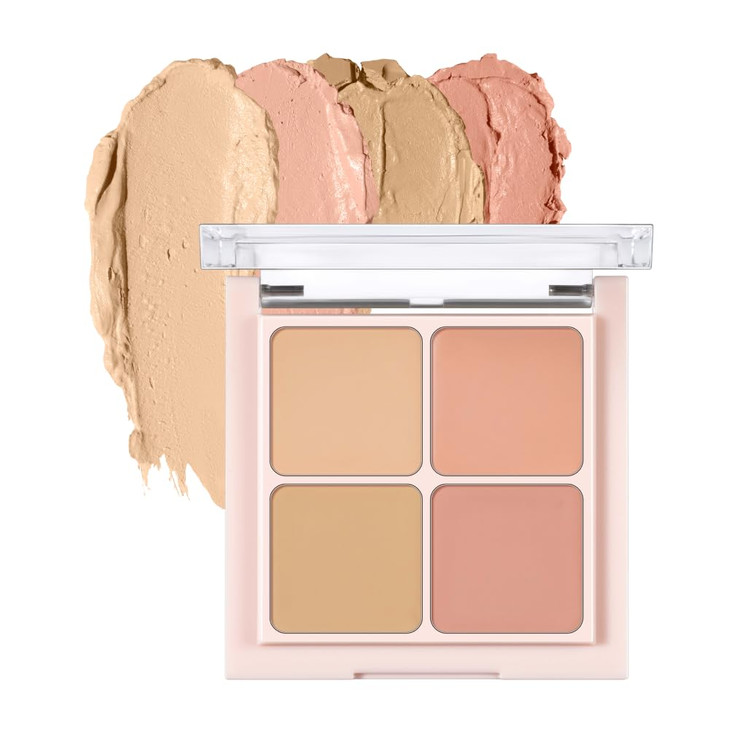 Coralhaze Skin Fit Concealer Mix Palette 4Colors For Seamless Natural Coverage Long Lasting And Natural Lightweight Formula Buildable Full