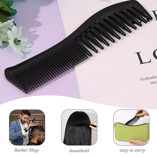 All Purpose Hair Grooming Set 2 Pack Double Sided Barber Combs 7.2 Inch Plastic For Men And Women Wide And Fine Tooth For Professional